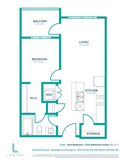 a floor plan of a one bedroom unit